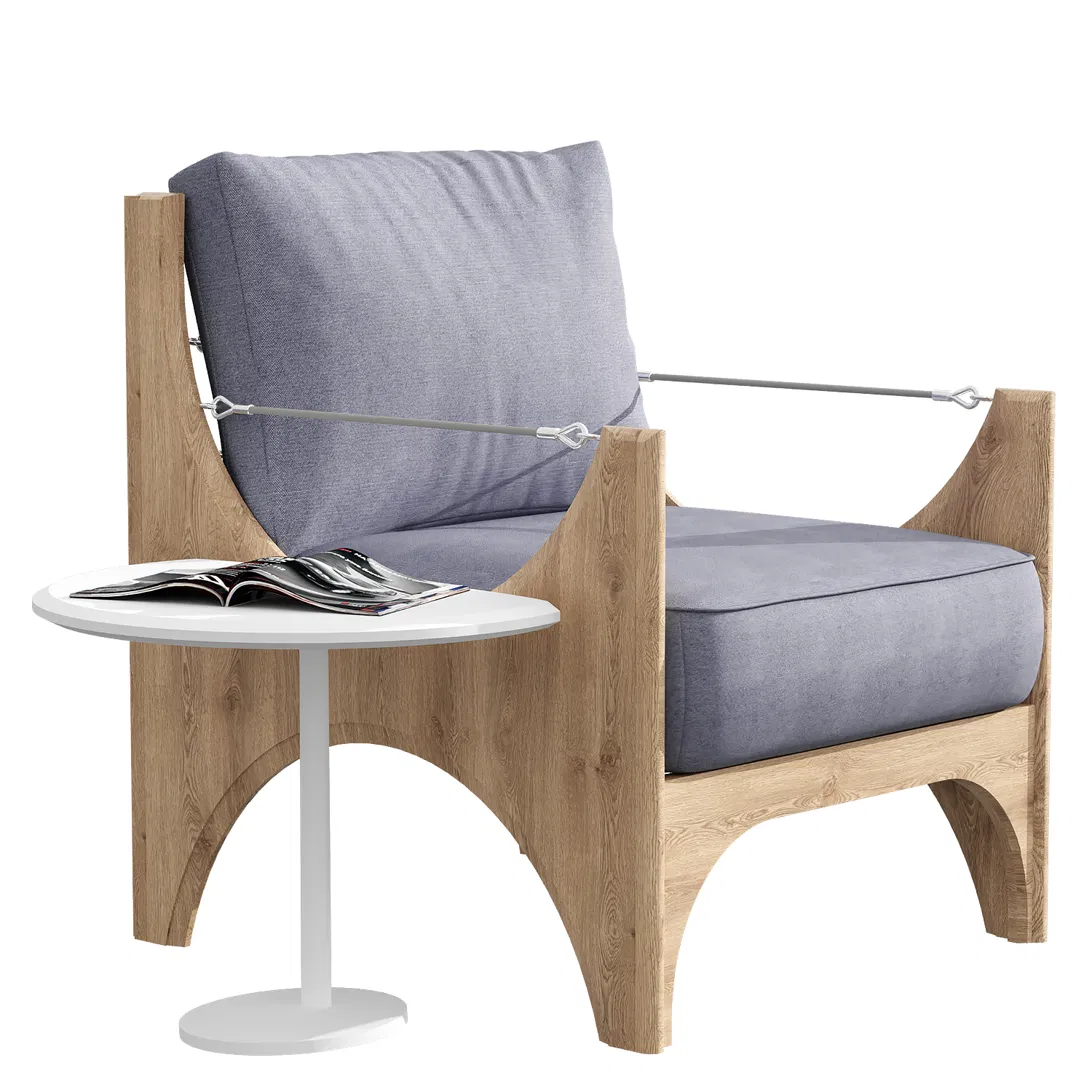 Armchair with side table, Arca
